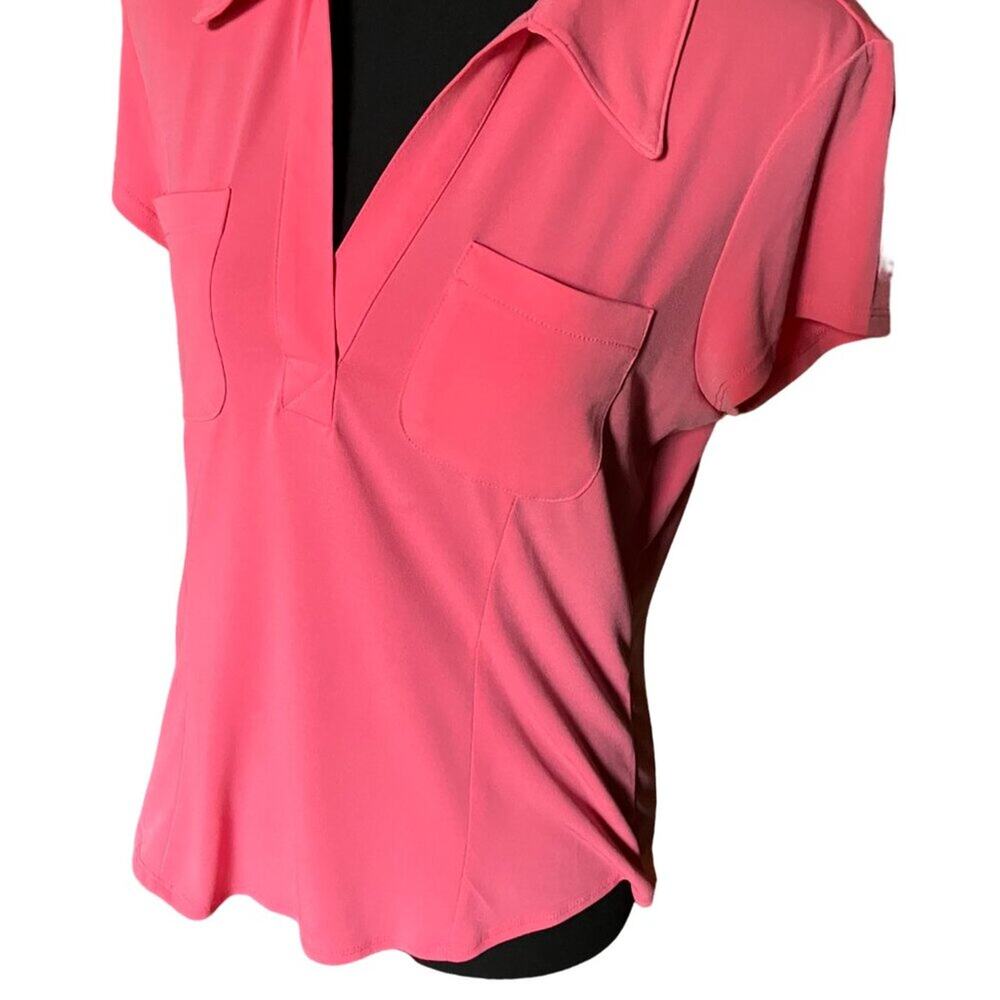 A.N.A  Salmon tone V-Neck soft Short Sleeve Shirt Womens' M